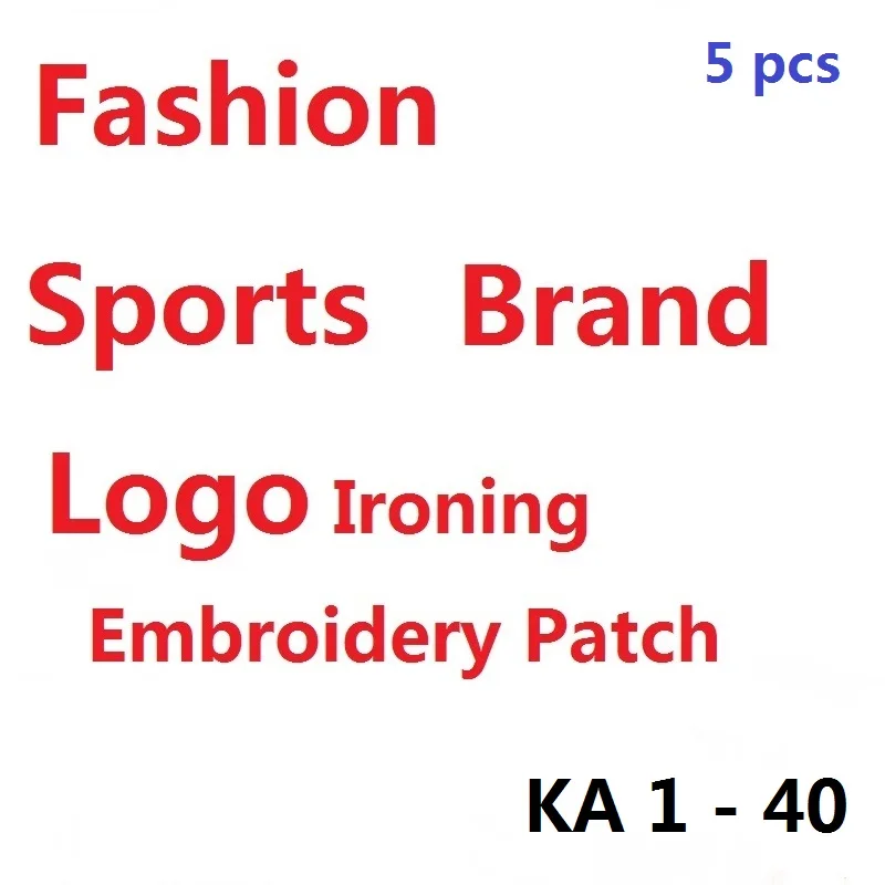 5pcs Fashion Sports brand Logo iron Patches for Clothing Backpack DIY Sew Ironing Embroidery Patch T Shirt hat Shoes Decor |