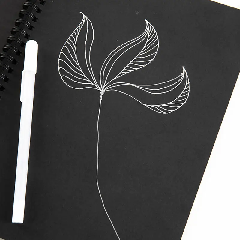 2X Spiral coil Notebook Diary Black Paper Notepad A5 B5 A4 Sketch Graffiti Notebook for Drawing Painting School Stationery Gifts leather notebook