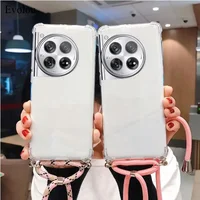 Crossbody Lanyard Phone Case For Oneplus 12 13R Transparent Shockproof Soft Silicone Back Cover For Oneplus ACE 5 Pro 1+11R 12R 1