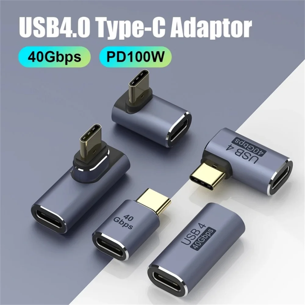 OTG Adapter USB 4.0 PD 100W 8K 60Hz Charger Connector For 40Gbps High Speed USB C U-Shape Straight Angle Male to Female Adapter