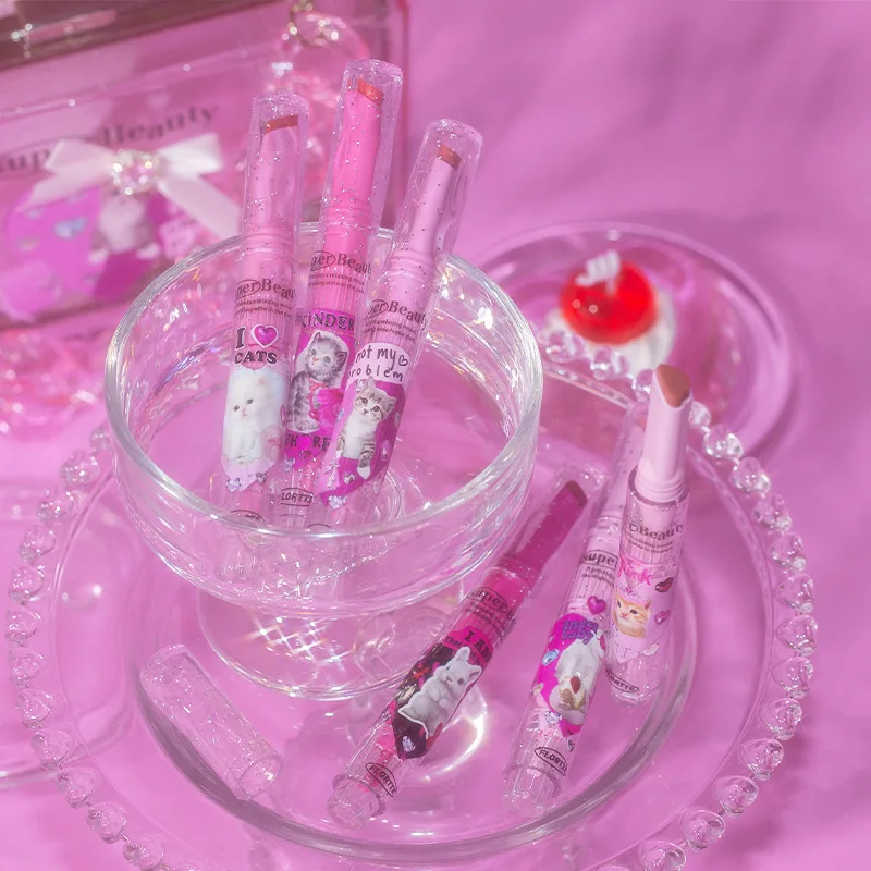 FLORTTE New Product Blame Melia Solid Lip Gloss First Kiss Love Bar Lipstick Moisturizing and Lasting Water Gloss Lip Glaze 4