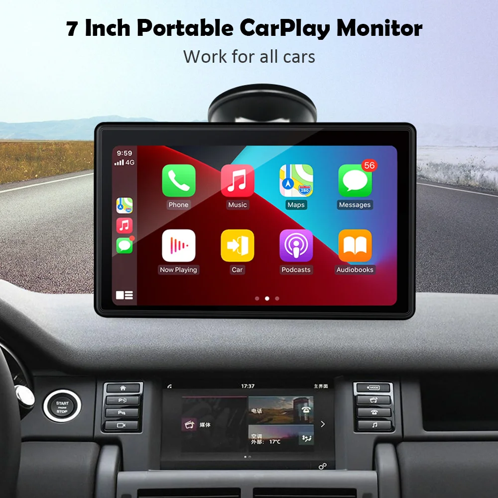 7 Inch Portable CarPlay Monitor Apple Carplay Screen Car Rear Screen