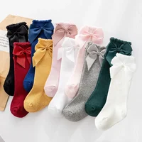 Baby Girls Knee High Princess Cute Bow Socks Infant Stockings Children Fall Winter Cotton Mid-tube Socks Kids Girl Clothes 2