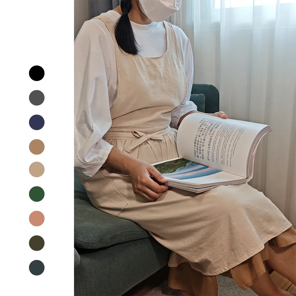 Cotton Linen Women Apron for Kitchen and Florist Use