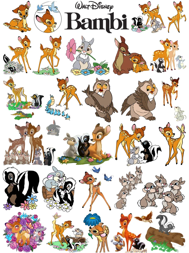 Disney Bambi Cartoon Iron-On Transfers For Clothing Abbigliamento Per Bambini Fai Da Te Toppe T-Shirt Print