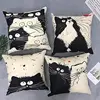 Cute Cat Linen Pillow Cover Pillow Pillowcase 45x45cm Home Living Room Sofa Decoration Pillowcase pillow case 1