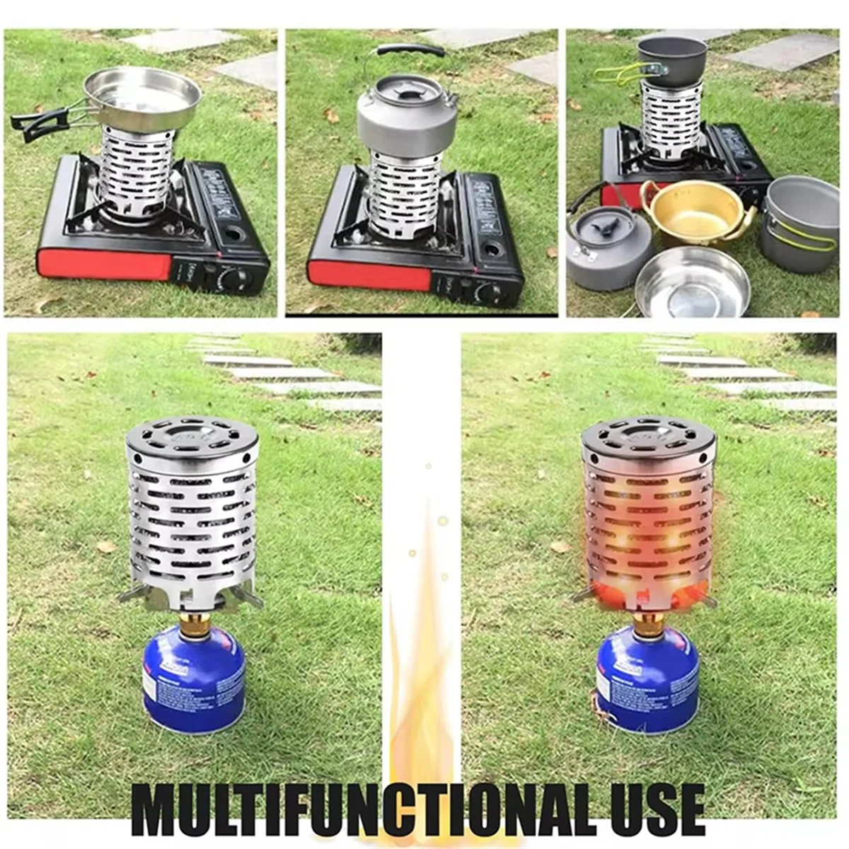 BAAU Outdoor Portable Heating Cover Gases Heater Stoves Mini Heater Cap Camping Infrared Stove Stainless Steel Oven
