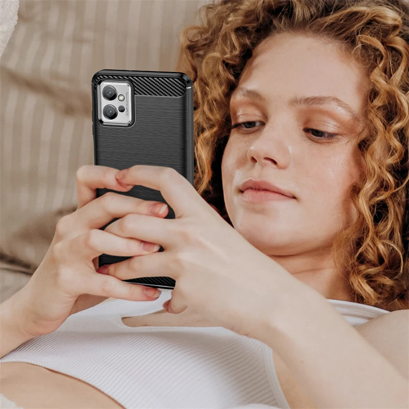 Carbon Fiber Shockproof TPU Soft Case - Enhanced Protection Cover