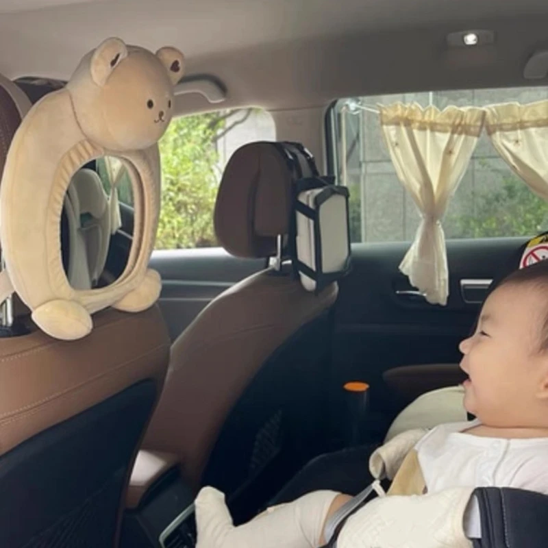 Bear Rearview Glass 대형 후면 유리 어린이를위한 반사 방지 자동차 유리 도로에서 연결 및 자신감 유지