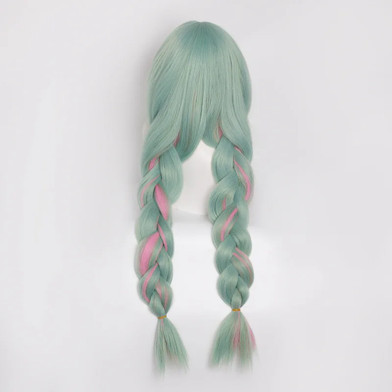 Generic Light Green Braided Heat-Resistant Synthetic Wig for Cosplay Events