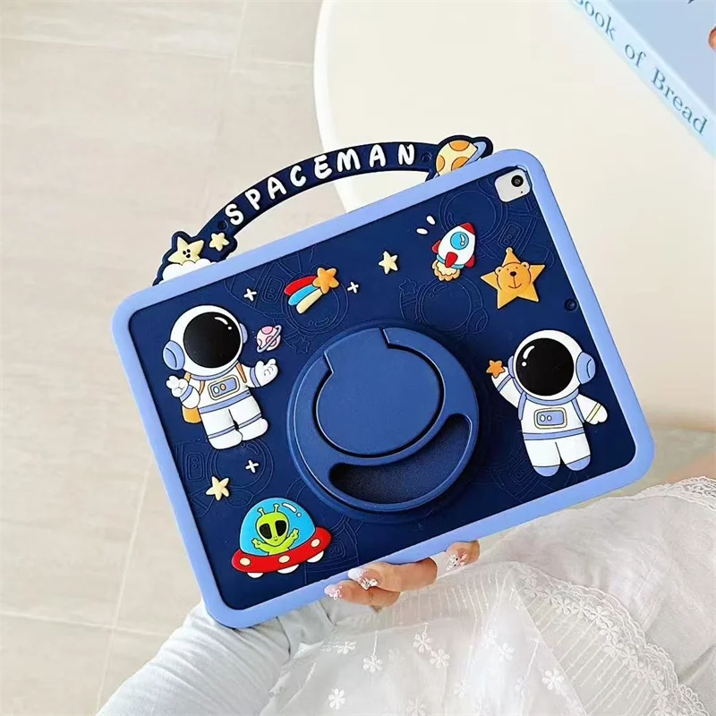 Kids Cartoon Tablet Case Stand - Silicone Protective Cover