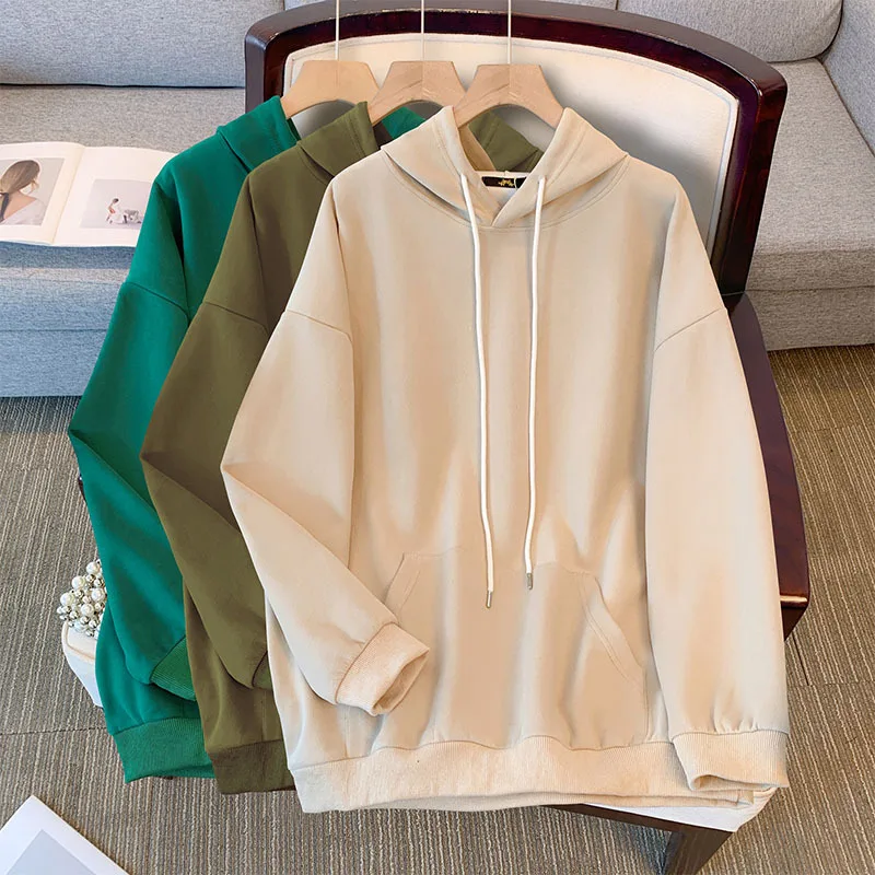 Plus Size Women\'s Bust 160 Autumn Winter Hooded Nine Color Sweatshirt Loose Long Sleeve Top Lare Size 6XL 7XL 8XL 9XL 150Kg