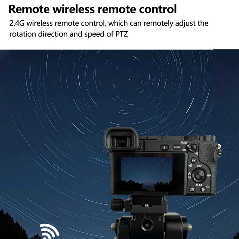 YT-2000 AI 스마트 전동 회전 파노라마 헤드 삼각대 안정기, 휴대폰 카메라용 블랙 플라스틱 및 금속 라이브 방송