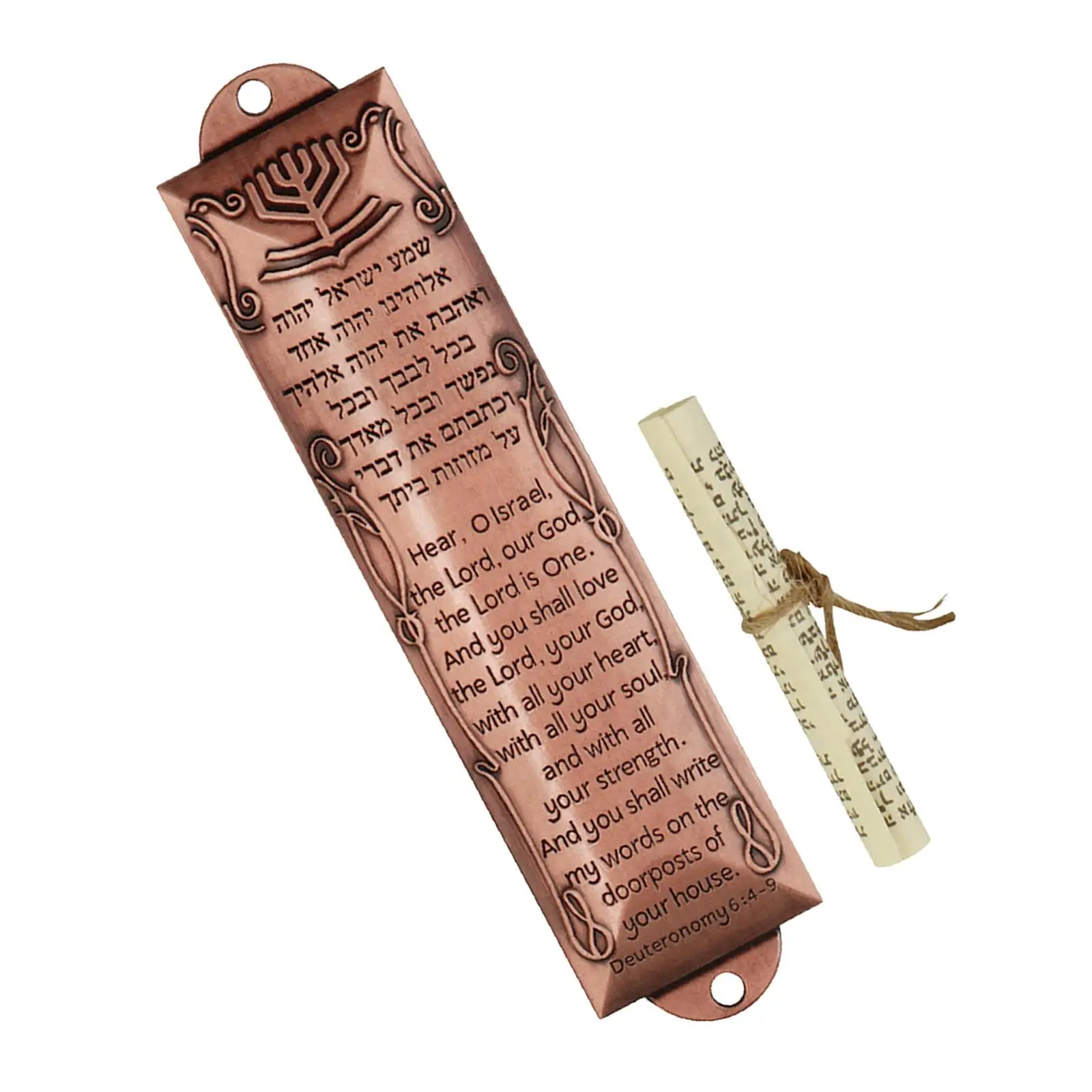 Mezuzah Plaque Alloy Mezuzah Ornament Retro 13cm Door Mezuzah for House Door