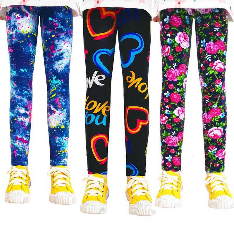 Girls Leggings Printing Leggings Baby Kids Trousers For Children Flower Skinny Elasticity Pencil Pants girls pants girls trousers kids pants