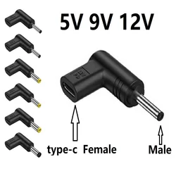 DC 5.5x2.1 5V 9V 12V USB C PD to DC Power Connector Universal Cable for USB RouterType C to DC Jack Plug  Adapter Converte head