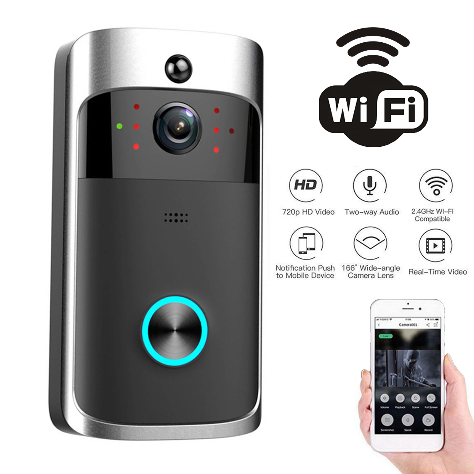 Wireless Video Doorbell with Intercom 1