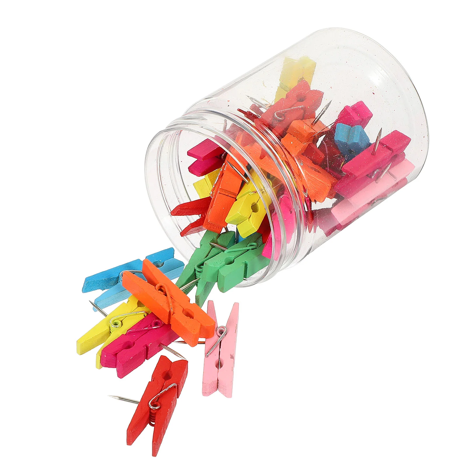 

30 Pcs Tacks Thumbtack Photo Holder Wooden Crafts Clips Pushpins Photos Multipurpose Decorative