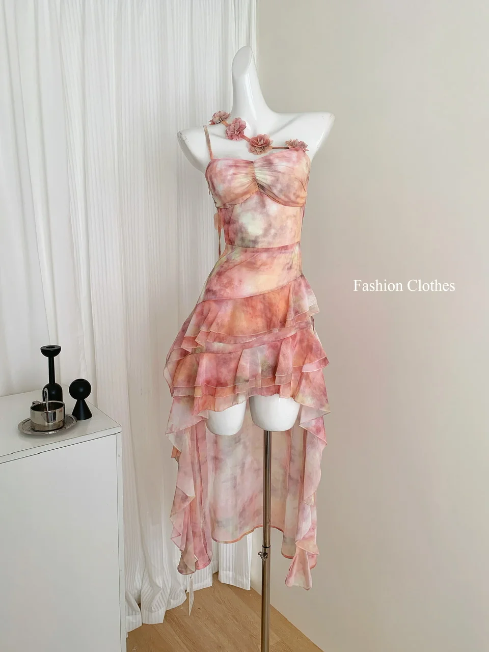 French Vintage Tie Dye Mini Dress - Summer 2025 Graduation Collection