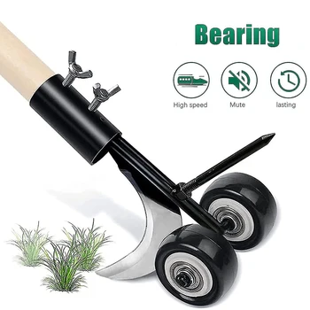 Stand-Up Manual Weed Puller with Wheels – Roller Crack Weeder Tool 1
