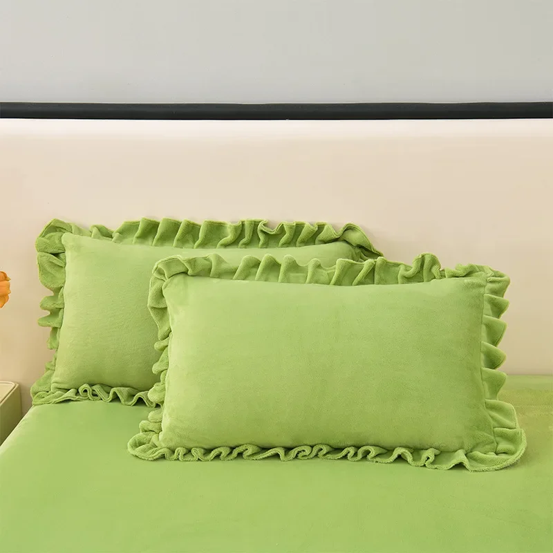 new high gram weight solid color milk fleece mattress thickened, strong warmth retention in winter, soft and comfortable