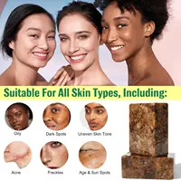 Savon noir africain biologique, savon africain pour l'acné et les taches foncées, barre de savon noir brut pour tous les types de peau visage, corps, cheveux, 3,53 oz 3