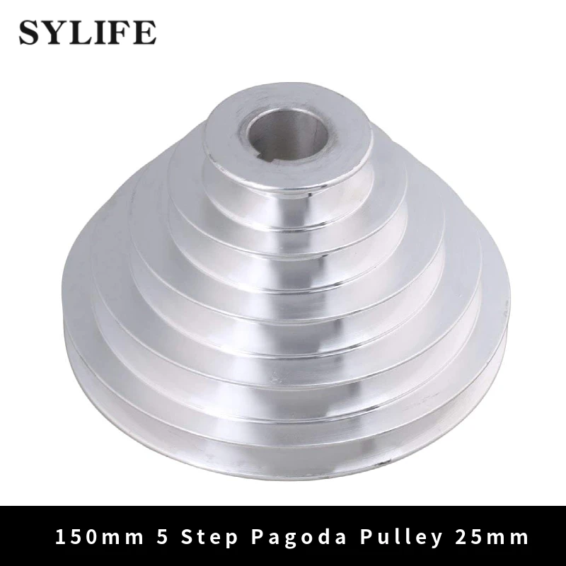 5-Step A Type V-Belt Pagoda Pulley 14mm Bore Outer Dia 54-150mm