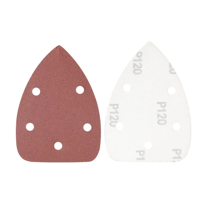 10/40/60pcs 140x98mm Sandpaper 5 Holes Triangle Polishing Pad Abrasive Tools for Power Grinding Machine Tools 40-400 Grit sanding disc