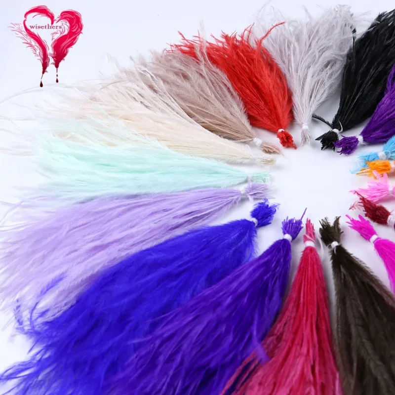 Linghui feather 10-15cm black ostrich feather silk DIY jewelry accessories clothing accessories 1 tie