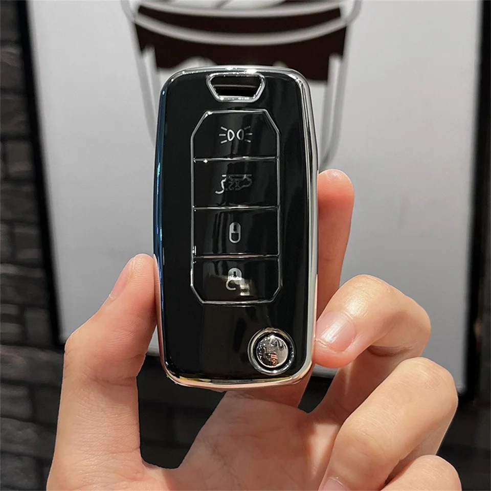 TPU Car Flip Key Case Cover Shell Fob For Jeep Renegade Compass 4 Button Folding Keyless Protector Accessories,key case,key case cover,car key shell,flip key fob shell