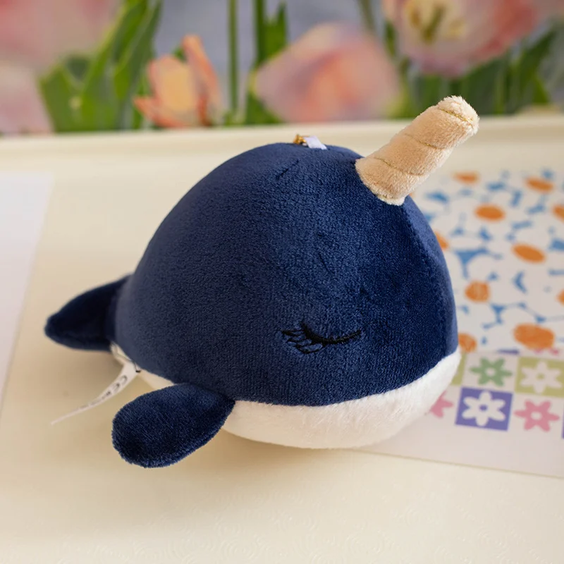 Adorable Narwhal Plush Pendant – Soft Cartoon Sea Creature Stuffed Toy Keychain