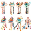 Development Baby Rattle Teether Toys Montessori Silicone Pull String Games Baby Toys 1 Year Teething Toys For Babies 6 12 Months 1