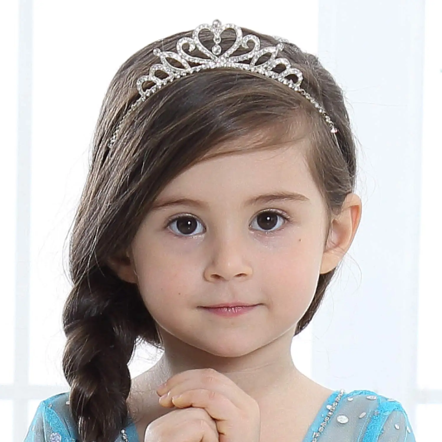 Leosoxs Princess Tiara Per Bambini Red Bride Crown Floral Wedding Accessori Da Sposa Copricapo Di Gioielli Per Capelli Dorati