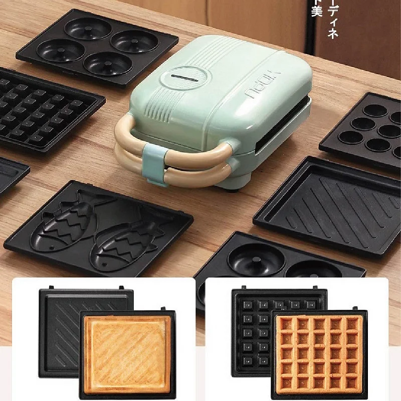 650W Electric Sandwich Machine Breakfast Machine Pancake Donuts Takoyaki Waffle Machine Timer Multifunction Toaster Roaster 6