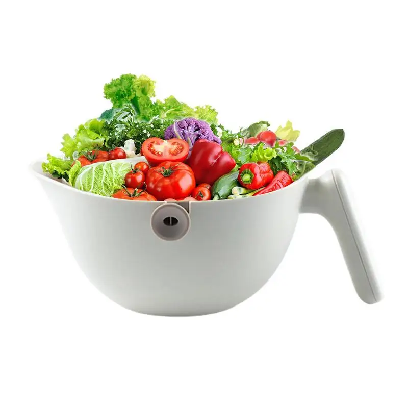 

Fruit Washing Basket Rotating Double Layer Fruit Cleaner Basket Cleaning Tool For Kitchen Home Dormitory Restaurant For Tomatoes