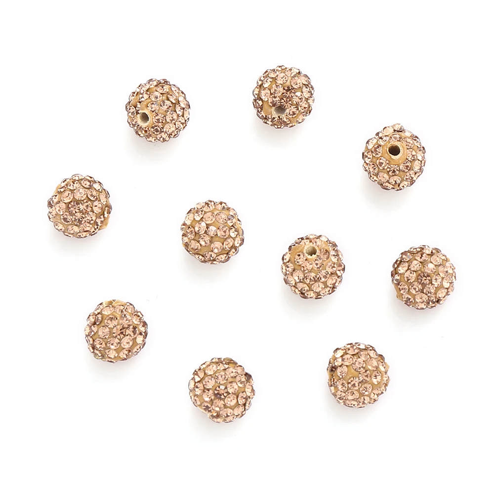 10mm 10/20/50 stücke Charme Ton Disco Kugel Kristall Spacer lose Perlen für Schmuck machen DIY Halskette Armbänder Anhänger Zubehör – Detail 19