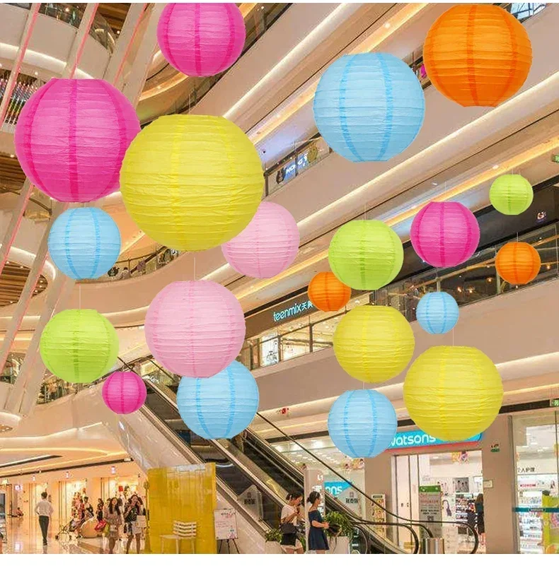 1 piece 8Inch Chinese Round Paper Lanterns ball for Wedding Party Hanging lanterns Birthday Decor babyshower supplies Paper Lantern
