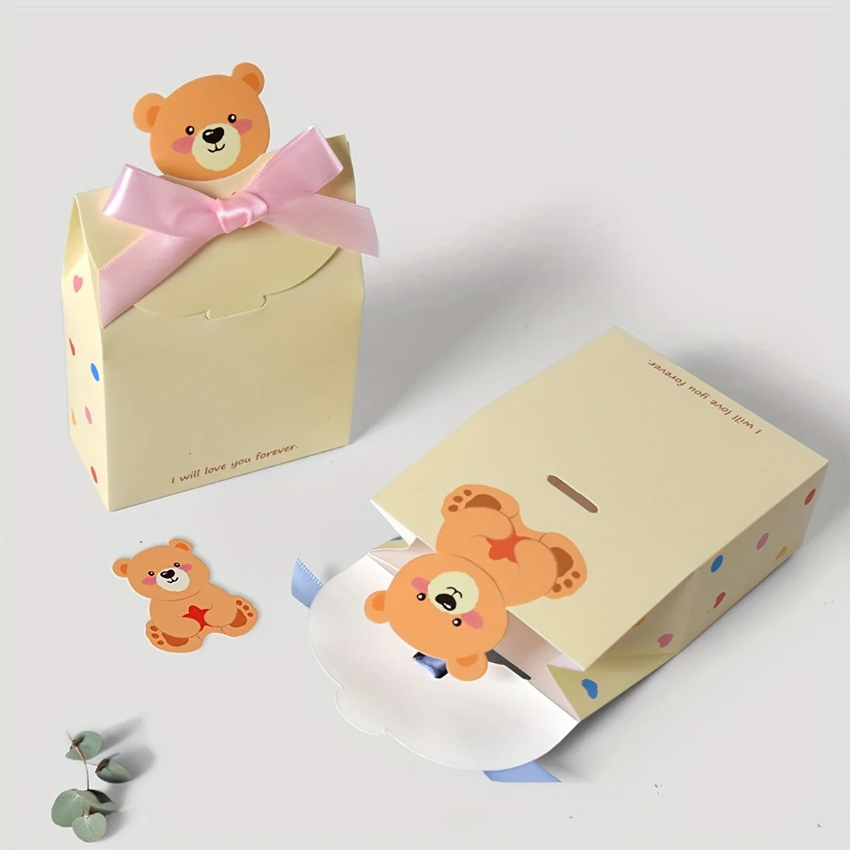 10PCS Cartoon Bear Foldable Square Gift Boxes, Durable and Stylish Paper Packaging for ... - SKU FSGB1109 - UGI Packaging