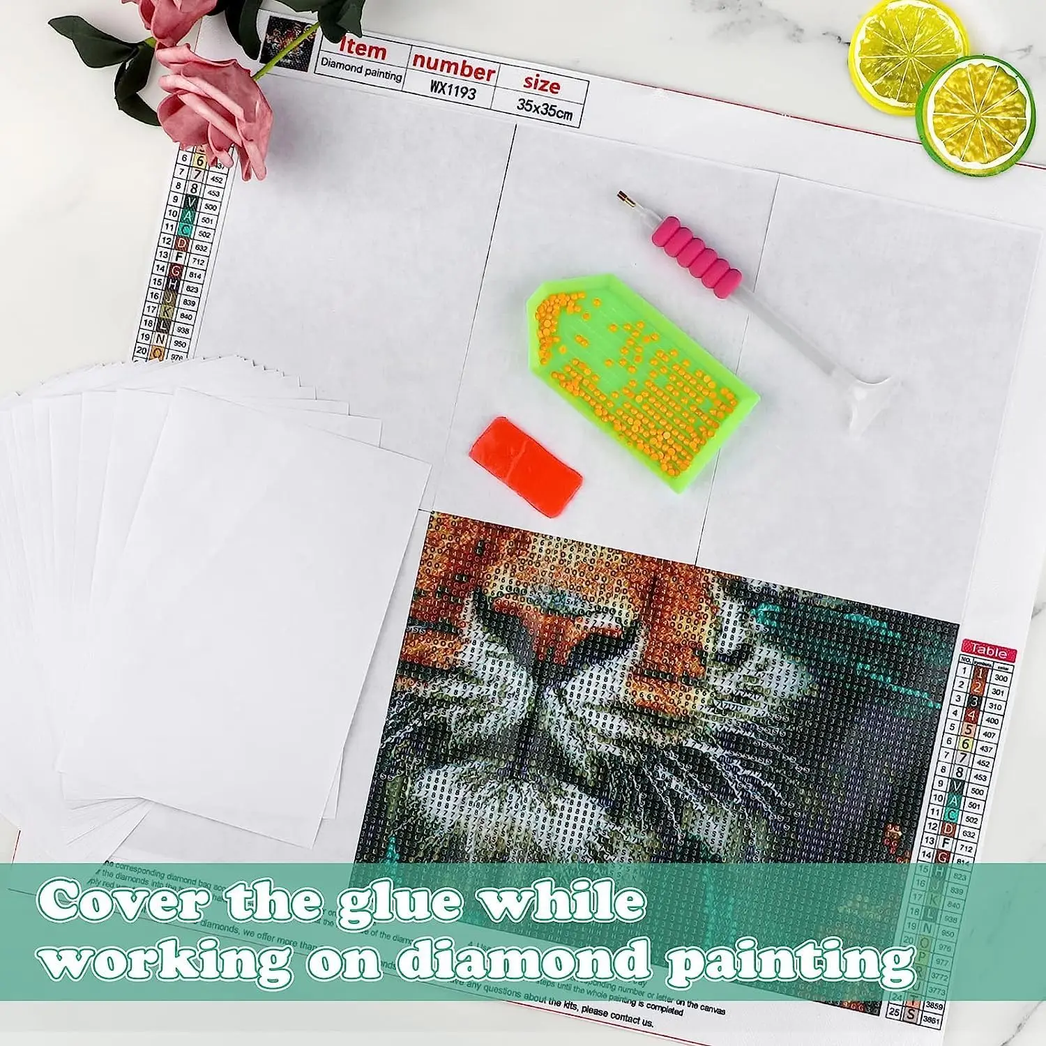 50pcs Diamond Painting Release Paper 15x10cm Diamond Painting Cover Non Stick Replacement for Embroidery Supplies, diamond painting accessories