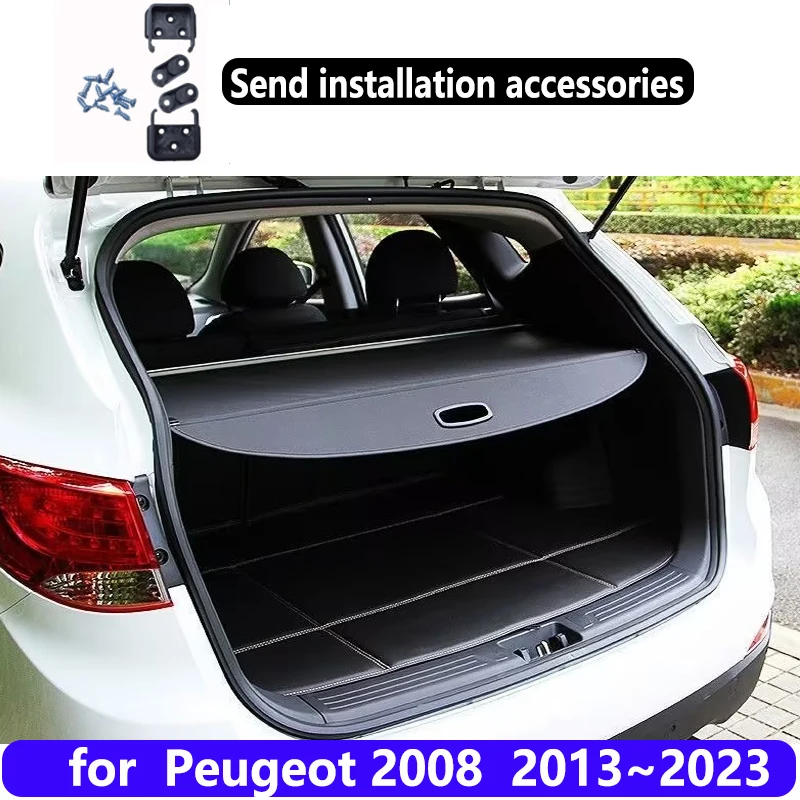 Car trunk Curtain For Peugeot 2008 2013~2023 Car Dedicated Trunk