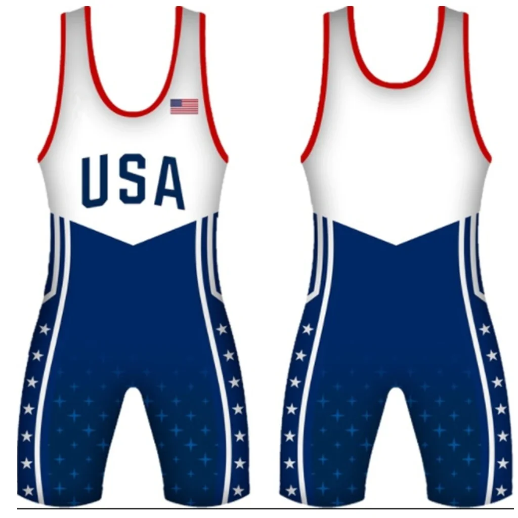 

2022 Champion Team Bc Usa Men Wrestling Singlets Suit Boxing One-piece Weightlifting Bodybuilding Gym Sport Fitness Run Clothing