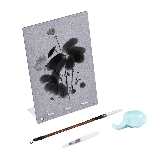 Reusable Buddha Board Artist Painting Drawing Writing Pad+Water Brush &  D0J1