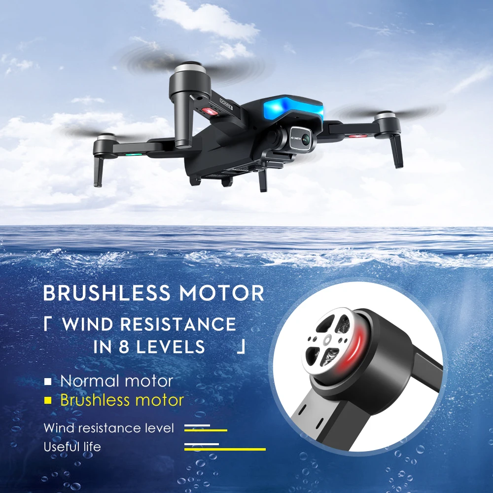 Drone with Camera 6k, GPS Quadcopter for Adults or Kids, 2 Batteries About  56 Mins Flight Time, Brushless Motors, 5GHz FPV Transmission, Auto Return
