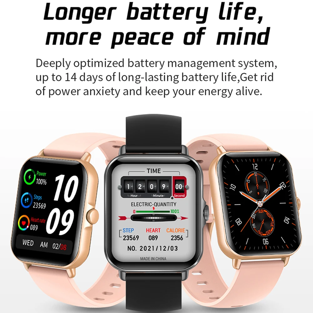 

New L21 Bluetooth call smart watch waterproof full touch screen voice assistant movement blood pressure and heart rate watch