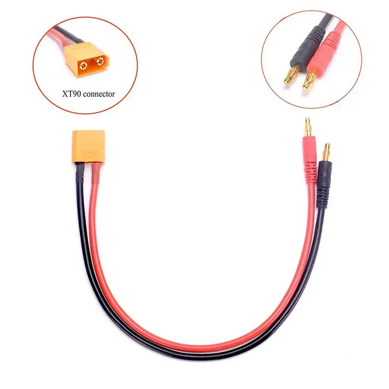 XT90 To 4mm Banana Plugs Battery Charge Cable Lipo Charger Lead 40cm 12AWG/14AWG for imax B6