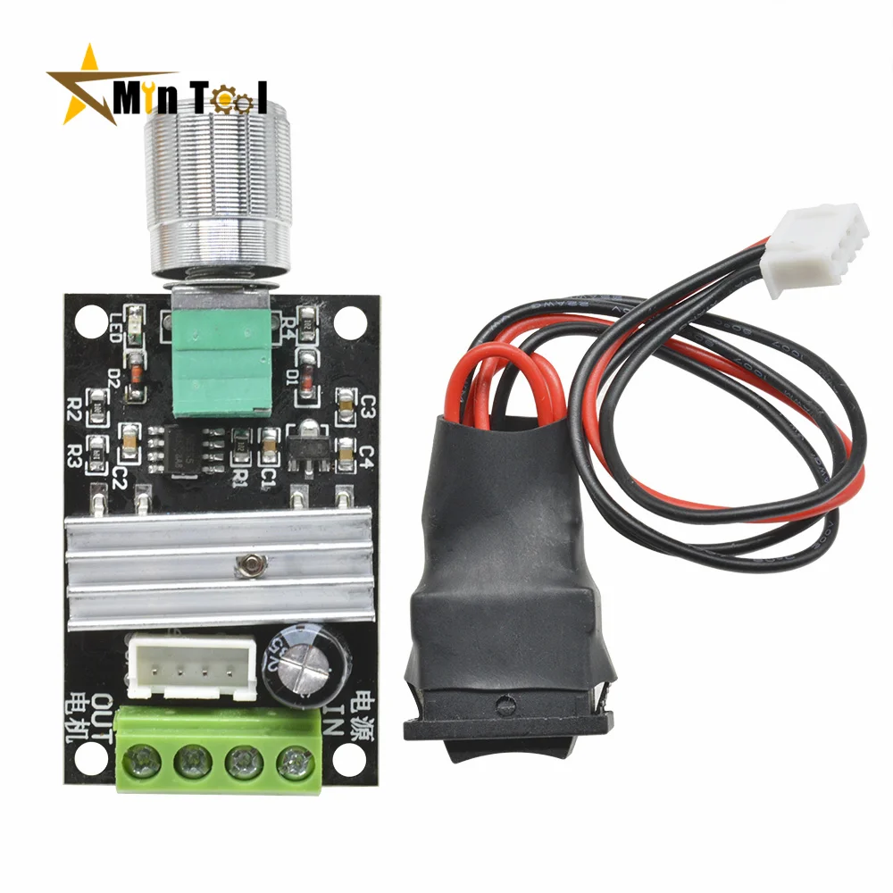 DC 6V 12V 24V 28V 3A 80W Motor Speed Controller PWM Speed Adjustable Reversible Switch DC Motor Driver Power Supply