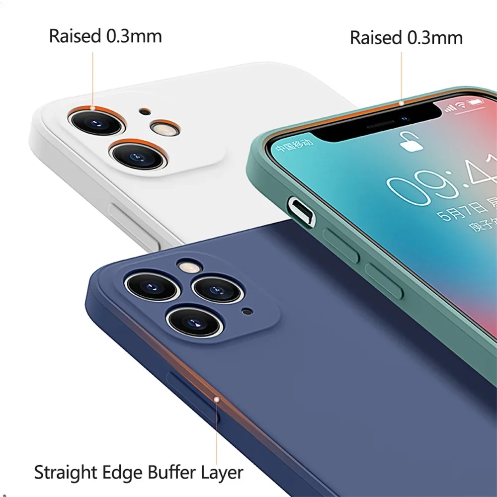 Original Square Liquid Silicone Phone Cases - Premium Durable Covers