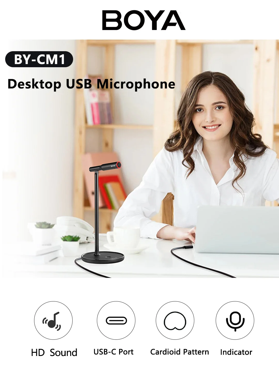 BOYA BY-CM1 Desktop USB Microphone description image