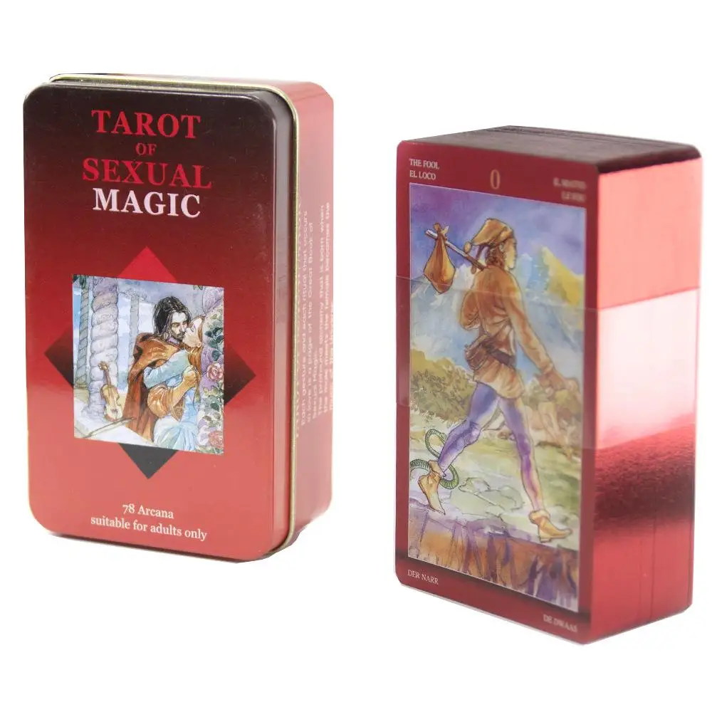 

10,3*6 см Таро сексуальной волшебной колоды в жестяной коробке с позолоченными краями для игры «Таро любви», 78 шт. карт
