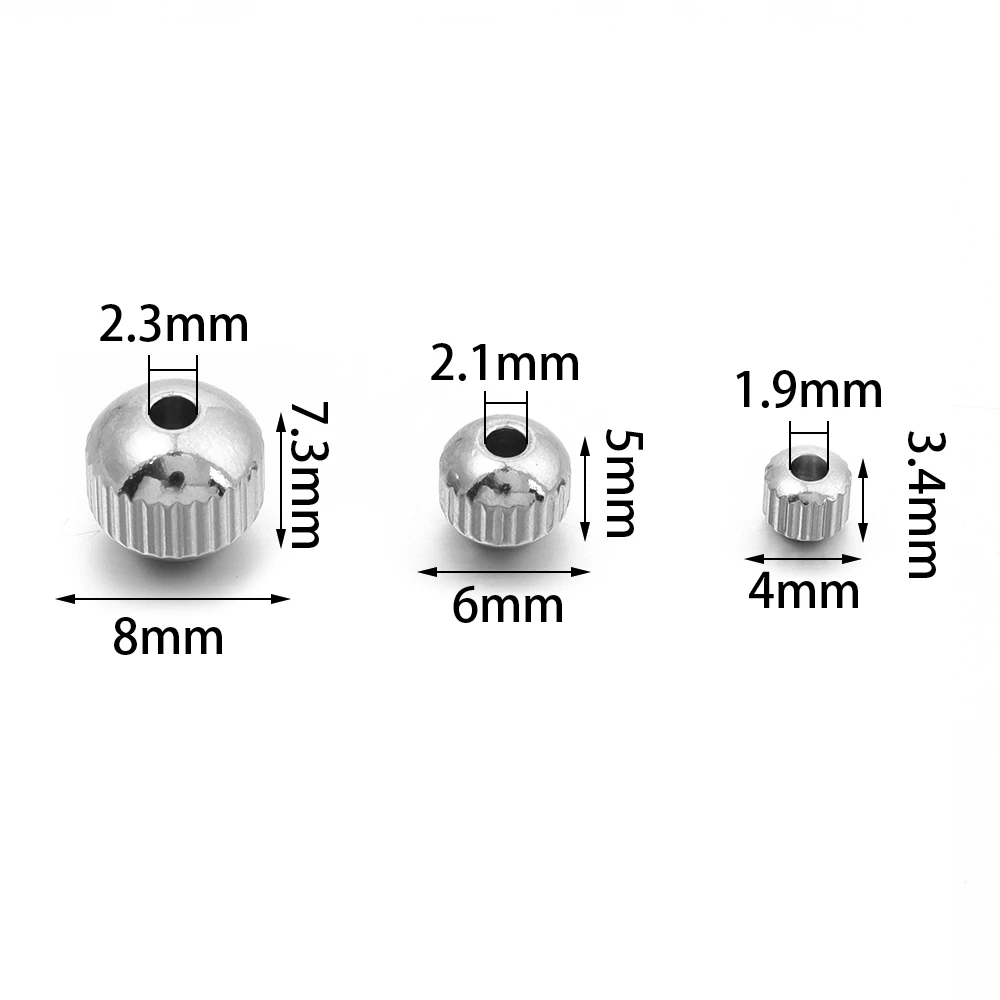 20-40 teile/los Streifen Form Edelstahl Perlen Runde Spacer Lose Perlen Für Schmuck Machen DIY Armband Halskette Zubehör – Detail 7